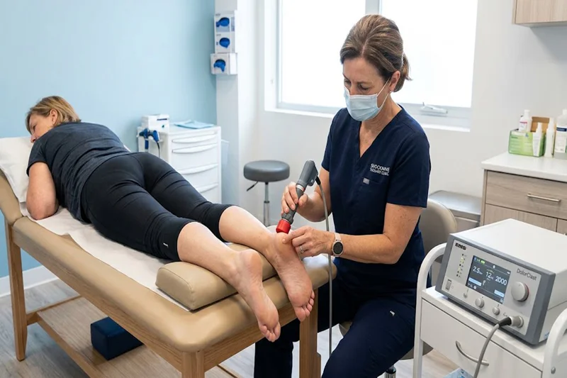 Shockwave treatment for plantar fasciitis at Physio Care Dubai
