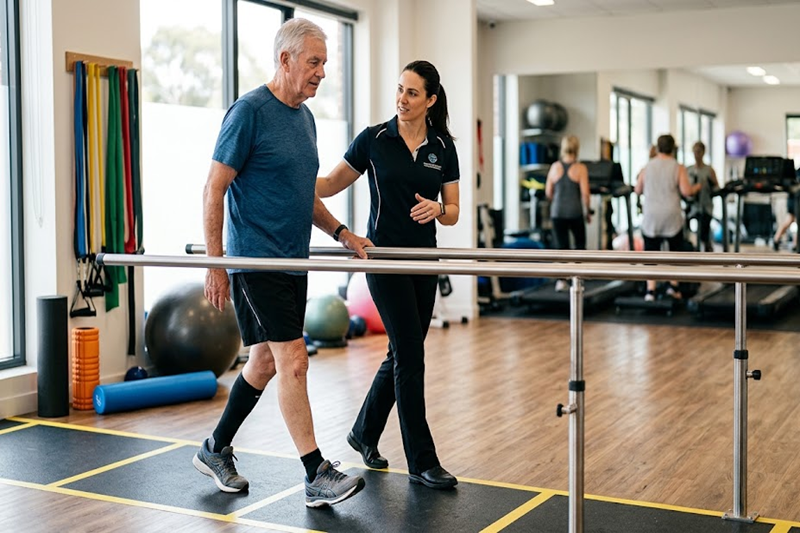 Therapeutic exercises during physiotherapy rehabilitation