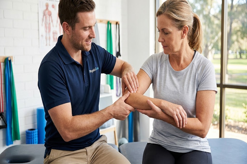 Forearm physiotherapy treatment for tennis elbow at Physio Care Dubai