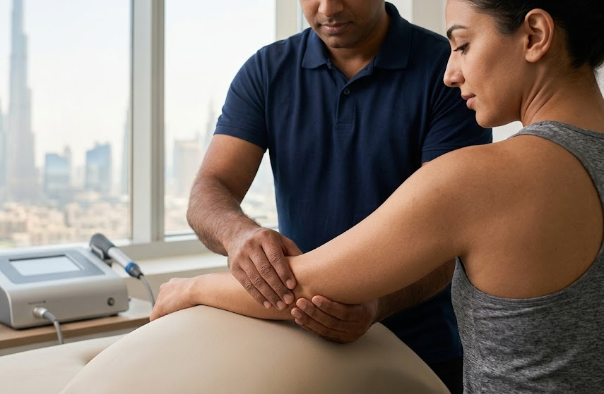 Elbow and forearm assessment for tennis elbow rehabilitation