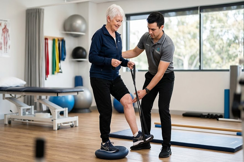 Therapeutic exercise for knee and hip replacement rehab at Physio Care Dubai